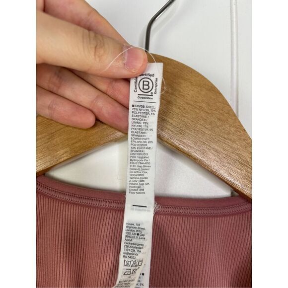 Athleta Aurora Crop Rib Tank Ocelot Spot Bright Peach Animal Print Size S - Picture 9 of 12